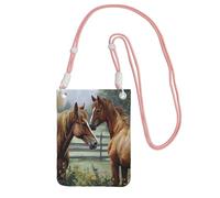 Small Crossbody Bags for Women Cell Phone Bag Mini Sling Bag Animals Embroidery Paintings Horses Phone Purses Cellphone Wallet