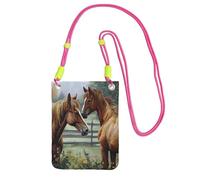 Small Crossbody Bags for Women Cell Phone Bag Mini Sling Bag Animals Embroidery Paintings Horses Phone Purses Cellphone Wallet