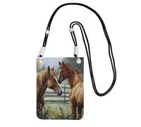 Small Crossbody Bags for Women Cell Phone Bag Mini Sling Bag Animals Embroidery Paintings Horses Phone Purses Cellphone Wallet