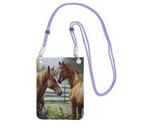 Small Crossbody Bags for Women Cell Phone Bag Mini Sling Bag Animals Embroidery Paintings Horses Phone Purses Cellphone Wallet