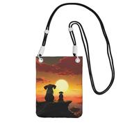 Small Crossbody Bags for Women Cell Phone Bag Mini Sling Bag Elephant and Dog Watch The Sunset Phone Purses Cellphone Wallet