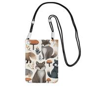 Small Crossbody Bags for Women Cell Phone Bag Mini Sling Bag Woodland Raccoon Animals Phone Purses Cellphone Wallet