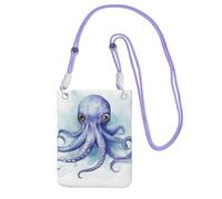 Small Crossbody Bags for Women Cell Phone Purse Mini Cellphone Wallet Blue little octopus Cell Phone Bag