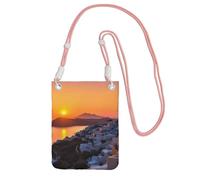 Small Crossbody Bags for Women Cell Phone Purse Mini Cellphone Wallet Greece Island Sunset Landscape Cell Phone Bag