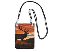 Small Crossbody Bags for Women Cell Phone Purse Mini Cellphone Wallet Red Deer Bull Elk Sunset Cell Phone Bag
