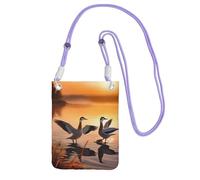 Small Crossbody Bags for Women Cell Phone Purse Mini Cellphone Wallet Seagulls by the lake in the sunset Cell Phone Bag