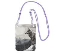 Small Crossbody Bags for Women Cell Phone Purse Mini Cellphone Wallet Snow Mountain Lone Wolf Cell Phone Bag