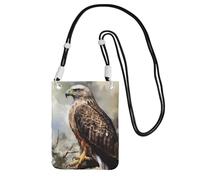 Small Crossbody Bags for Women Cell Phone Purse Mini Cellphone Wallet Watercolor of Hawk Sitting in The Tree Cell Phone Bag