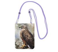 Small Crossbody Bags for Women Cell Phone Purse Mini Cellphone Wallet Watercolor of Hawk Sitting in The Tree Cell Phone Bag