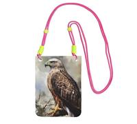 Small Crossbody Bags for Women Cell Phone Purse Mini Cellphone Wallet Watercolor of Hawk Sitting in The Tree Cell Phone Bag