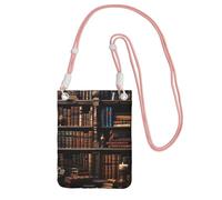 Small Crossbody Bags for Women Cell Phone Purse Waterproof Phone Bag Books on the Bookshelf Wallet Purses Fanny Pack, Pink, One Size