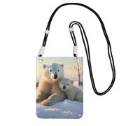 Small Crossbody Bags for Women Cell Phone Purse Waterproof Phone Bag Cute Polar Bears Wallet Purses Fanny Pack, Black, One Size