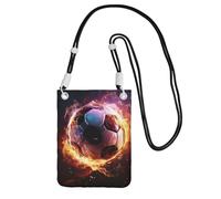 Small Crossbody Bags for Women Cell Phone Purse Waterproof Phone Bag Fire Soccer Ball Wallet Purses Fanny Pack, Black, One Size