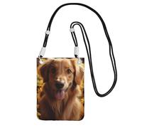 Small Crossbody Bags for Women Cell Phone Purse Waterproof Phone Bag Golden Retriever Sunflower Wallet Purses Fanny Pack, Black, One Size
