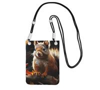 Small Crossbody Bags for Women Cell Phone Purse Waterproof Phone Bag Squirrel in the Woods Wallet Purses Fanny Pack, Black, One Size