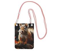 Small Crossbody Bags for Women Cell Phone Purse Waterproof Phone Bag Squirrel in the Woods Wallet Purses Fanny Pack, Pink, One Size