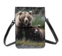 Small Crossbody Bags For Women Girl, A Mother And A Cub Bears Cell Phone Purse Pu Leather Wallet Bag With Shoulder Strap
