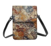 Small Crossbody Bags For Women Girl, Abstract Granite Cell Phone Purse Pu Leather Wallet Bag With Shoulder Strap