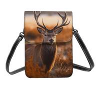 Small Crossbody Bags For Women Girl, Antler Red Deer Cell Phone Purse Pu Leather Wallet Bag With Shoulder Strap