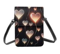 Small Crossbody Bags For Women Girl, Glowing Heart Love Cell Phone Purse Pu Leather Wallet Bag With Shoulder Strap