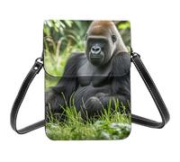 Small Crossbody Bags For Women Girl, Gorilla In The Grass Cell Phone Purse Pu Leather Wallet Bag With Shoulder Strap