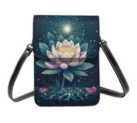 Small Crossbody Bags For Women Girl, Magic Lotus Floral Cell Phone Purse Pu Leather Wallet Bag With Shoulder Strap
