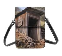 Small Crossbody Bags For Women Girl, Old Ancient Outhouse Cell Phone Purse Pu Leather Wallet Bag With Shoulder Strap