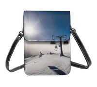 Small Crossbody Bags For Women Girl, Ski Lift At Sunshine Cell Phone Purse Pu Leather Wallet Bag With Shoulder Strap
