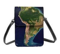 Small Crossbody Bags For Women Girl, South America Satellite Image Cell Phone Purse Pu Leather Wallet Bag With Shoulder Strap