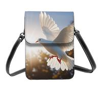 Small Crossbody Bags For Women Girl, White Dove Flying In The Sun Cell Phone Purse Pu Leather Wallet Bag With Shoulder Strap