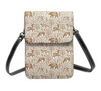 Small Crossbody Bags for Women, Leather Bohemian Deer Bear Rabbit Tree_A Cell Phone Cross Body Bag Wallet Purses