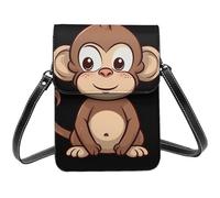 Small Crossbody Bags for Women Mini Phone Purse Leather Cell Phone Wallet | Women'S Shoulder Handbags Cartoon Brown Monkey Crossbody Phone Bags With Adjustable Strap