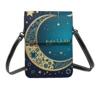 Small Crossbody Bags for Women Mini Phone Purse Leather Cell Phone Wallet | Women'S Shoulder Handbags Eid Al-Fitr Crescent Moon And Stars Crossbody Phone Bags With Adjustable Strap