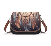 Small Crossbody Bags for Women Native American Dream Catcher Leather Shoulder Bag with Adjustable Strap Clutch Tote Handbags Stylish Hobo Purse