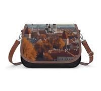 Small Crossbody Bags for Women Tallinn Estonia Cityscape Leather Shoulder Bag with Adjustable Strap Clutch Tote Handbags Stylish Hobo Purse