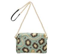 Small Crossbody Bags for Women Vegan Leather Bags Women Waterproof Shoulder Bag Mint Green Leopard Pearl Retro