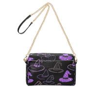Small Crossbody Bags For Women Vegan Leather Happy Halloween Witch Hat Black Womens Purse Cross Body Waterproof Shoulder Handbags