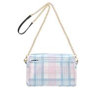 Small Crossbody Bags For Women Vegan Leather Women's Purses Zip Shoulder Handbags For Women Toned Plaid Art Asset