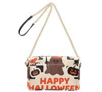 Small Crossbody Bags Vegan Leather Happy Halloween Bat Black Checkered Cross Body Purses Waterproof Shoulder Handbags