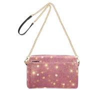 Small Crossbody Bags Vegan Leather Womens Fashion Purses Waterproof Shoulder Handbags For Women Bright Shiny Dreamy Pink Purple Gold