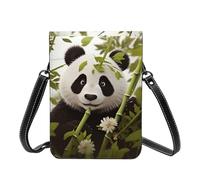 Small Crossbody Cell Phone Bag For Women Leather Lightweight Mini Phone Purses Animal & Bamboo Shoulder Handbag Purse