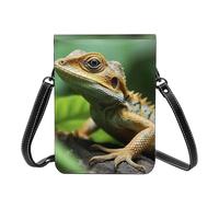 Small Crossbody Cell Phone Bag For Women Leather Lightweight Mini Phone Purses Animal Lizard Shoulder Handbag Purse