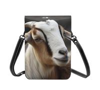 Small Crossbody Cell Phone Bag For Women Leather Lightweight Mini Phone Purses Animals Goat Shoulder Handbag Purse