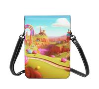 Small Crossbody Cell Phone Bag For Women Leather Lightweight Mini Phone Purses Candy Beautiful Land Shoulder Handbag Purse