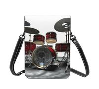 Small Crossbody Cell Phone Bag For Women Leather Lightweight Mini Phone Purses Cool Drum Set Shoulder Handbag Purse