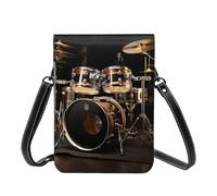 Small Crossbody Cell Phone Bag For Women Leather Lightweight Mini Phone Purses Drum Set Shoulder Handbag Purse