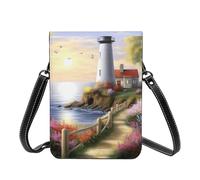 Small Crossbody Cell Phone Bag For Women Leather Lightweight Mini Phone Purses Lighthouse Diamond Painting Shoulder Handbag Purse
