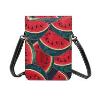 Small Crossbody Cell Phone Bag For Women Leather Lightweight Mini Phone Purses Red Watermelon Shoulder Handbag Purse