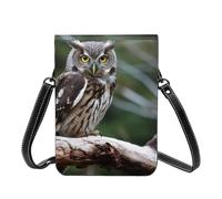 Small Crossbody Cell Phone Bag For Women Leather Lightweight Mini Phone Purses Wild Owl Birds Shoulder Handbag Purse