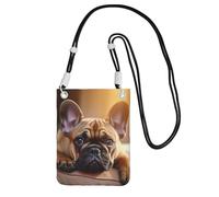 Small Crossbody Cell Phone Purse for Women Mini Fashion Phone Sling Bag animal dog french bulldog Print, Black, One Size